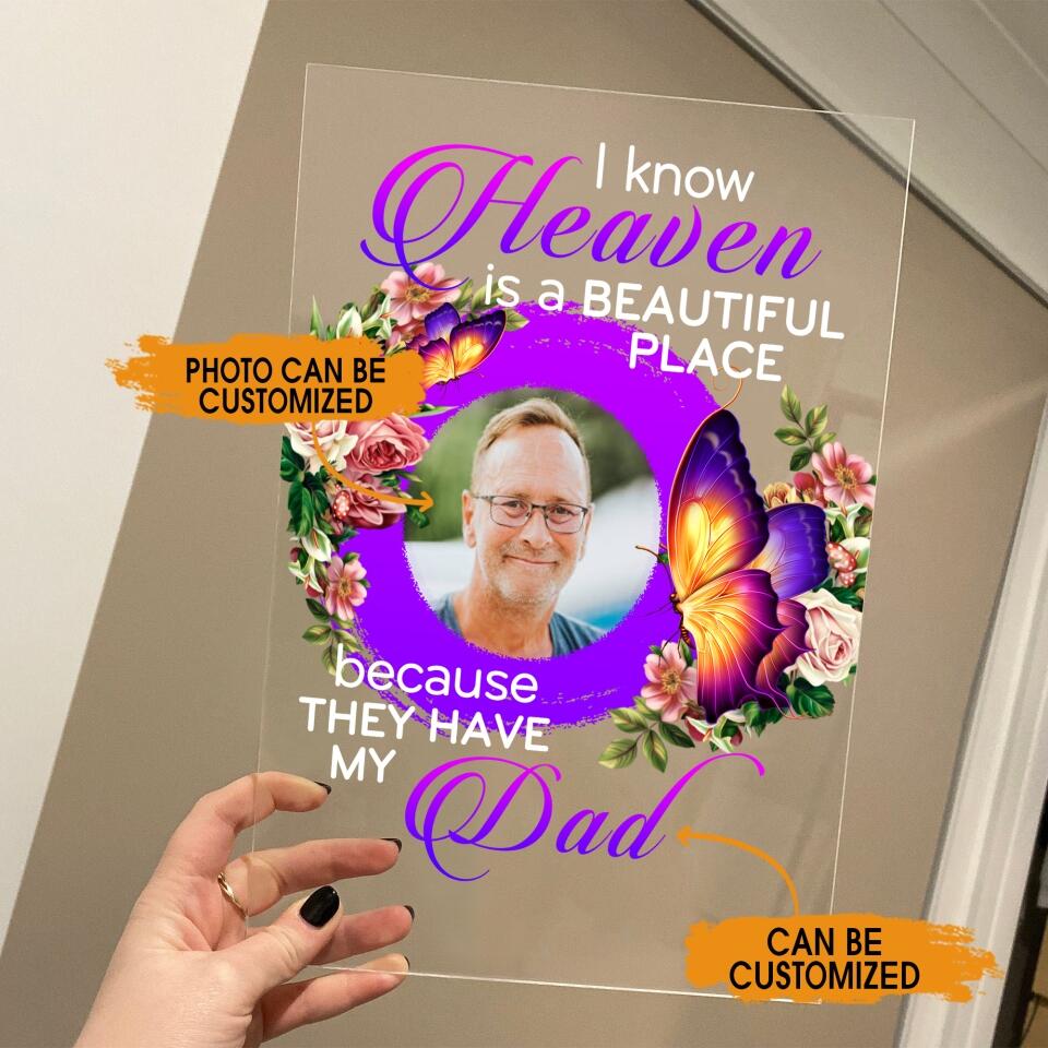 Personalized Memorial Rectangle Plaque I Know Heaven Beautiful Place Custom Memorial Gift M664