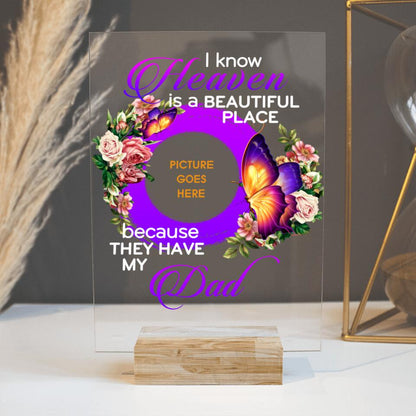 Personalized Memorial Rectangle Plaque I Know Heaven Beautiful Place Custom Memorial Gift M664