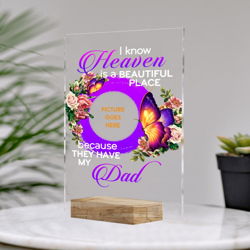 Personalized Memorial Rectangle Plaque I Know Heaven Beautiful Place Custom Memorial Gift M664