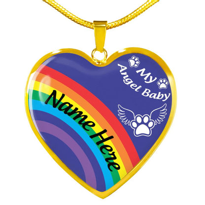 Personalized Memorial Heart Necklace My Angel Baby Color Custom Pet Memorial Gift M676