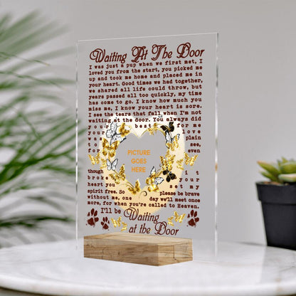 Personalized Memorial Rectangle Plaque Waiting At The Door Custom Dog Memorial Gift M678