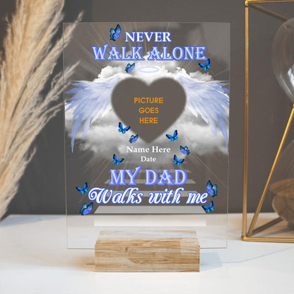 Personalized Memorial Rectangle Plaque Never Walk Alone Custom Memorial Gift M667