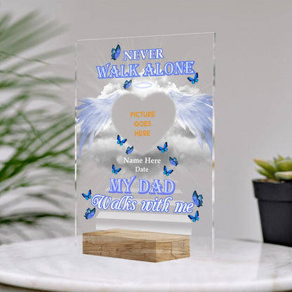 Personalized Memorial Rectangle Plaque Never Walk Alone Custom Memorial Gift M667