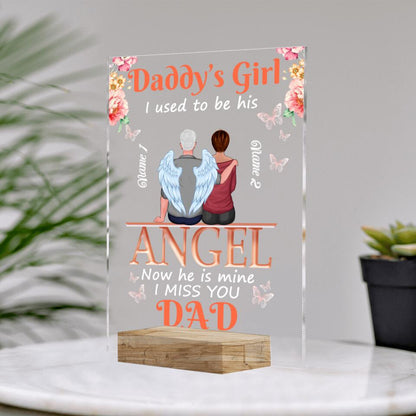 Personalized Memorial Rectangle Plaque Daddy Girl I Used To Be Custom Memorial Gift M681