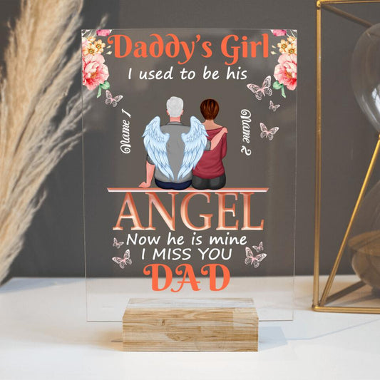 Personalized Memorial Rectangle Plaque Daddy Girl I Used To Be Custom Memorial Gift M681