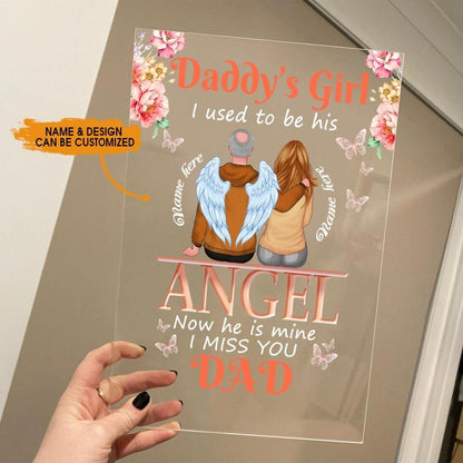 Personalized Memorial Rectangle Plaque Daddy Girl I Used To Be Custom Memorial Gift M681