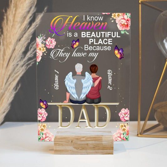 Personalized Memorial Rectangle Plaque I Know Heaven Is A Beautiful Custom Memorial Gift M680
