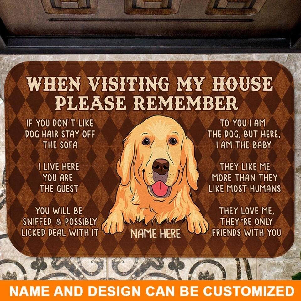 Custom Dog Doormat When Visting My House Custom Dog Gift D30