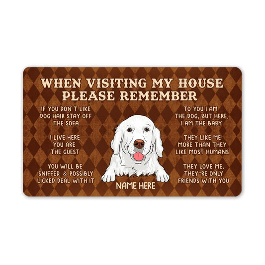 Custom Dog Doormat When Visting My House Custom Dog Gift D30