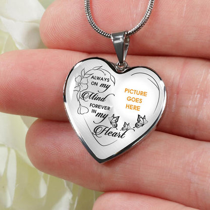 Personalized Memorial Heart NecklaceAlways On My Mind Custom Memorial Gift M689