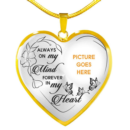 Personalized Memorial Heart NecklaceAlways On My Mind Custom Memorial Gift M689