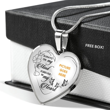 Personalized Memorial Heart NecklaceAlways On My Mind Custom Memorial Gift M689