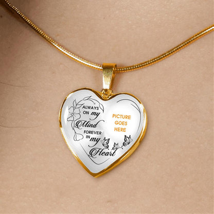 Personalized Memorial Heart NecklaceAlways On My Mind Custom Memorial Gift M689