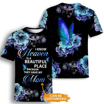 Personalized Memorial T-shirt Heaven is A Beautiful Place Custom Memorial Gift M692