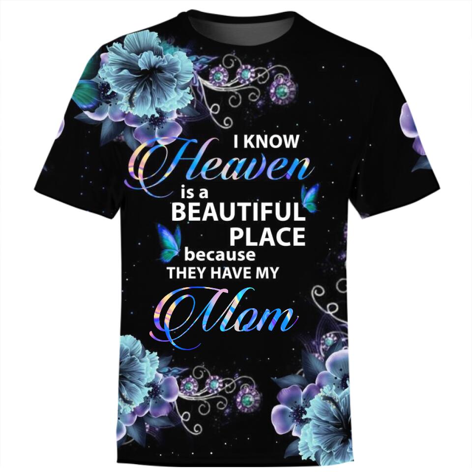 Personalized Memorial T-shirt Heaven is A Beautiful Place Custom Memorial Gift M692