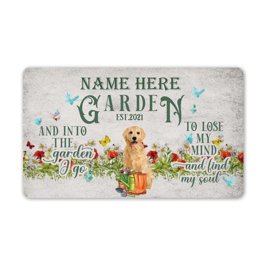 Personalized Dog Doormat And Into The Garden Custom Dog Garden Gift D31