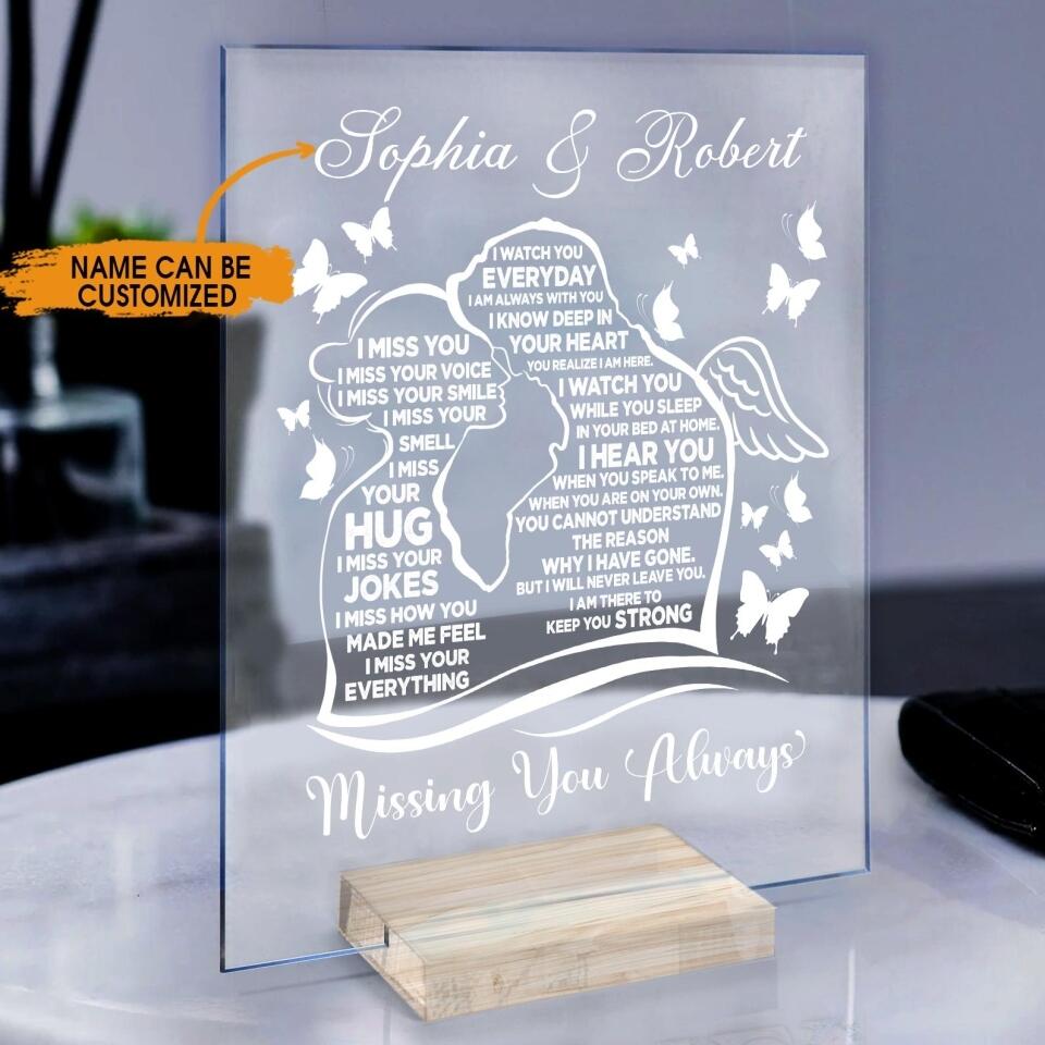 Personalized Memorial Rectangle Plaque I Miss You For Wife Loss Of Husband Custom Memorial Gift M697