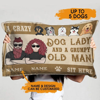 Personalized Dog Pillow A Crazy Dog Lady Pillow Custom Family Gift D29