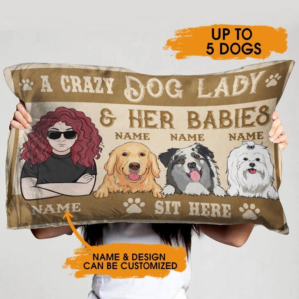 Personalized Dog Pillow A Crazy Dog Lady Dog Dad Pillow Custom Dog Gift D28