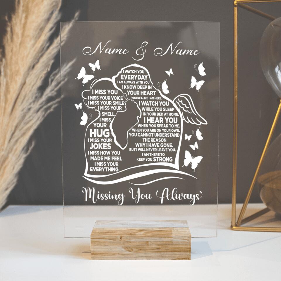 Personalized Memorial Rectangle Plaque I Miss You For Wife Loss Of Husband Custom Memorial Gift M697