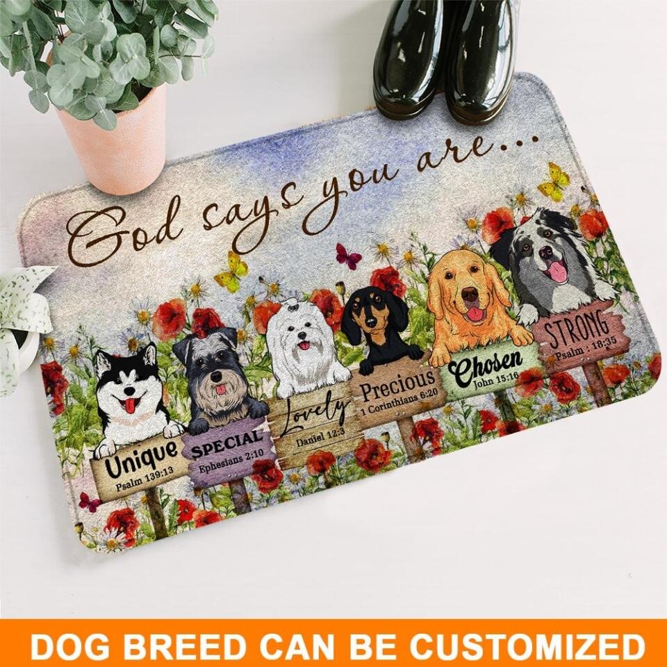 Personalized Dog Doormat God Says You Are Custom Dog Gift D36