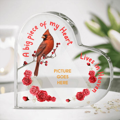 Personalized Memorial Heart Crystal Keepsake A Big Piece Of My Heart Custom Memorial Gift M715