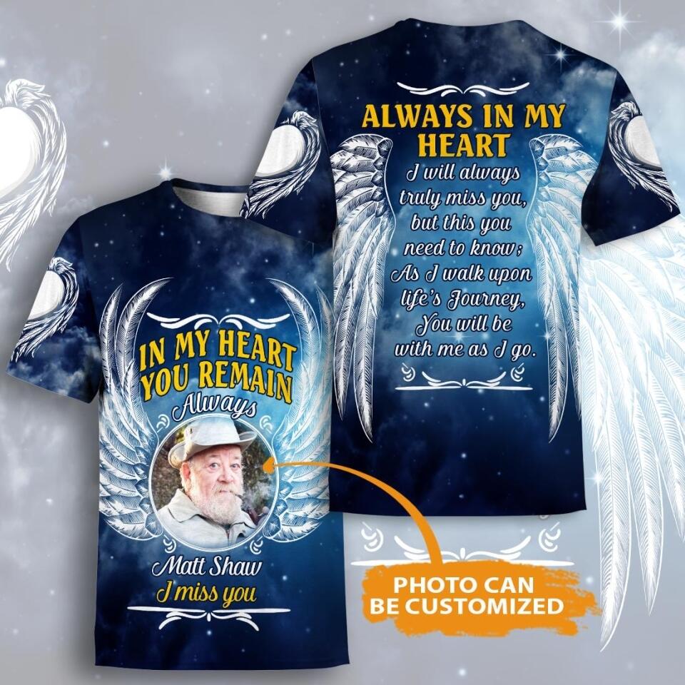 Personalized Memorial T-shirt In My Heart You Remain Custom Memorial Gift M457A