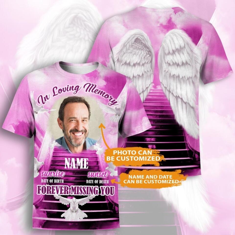 Personalized Memorial T-shirt IN Loving Memory FOrever Missing You Custom Memorial Gift M723