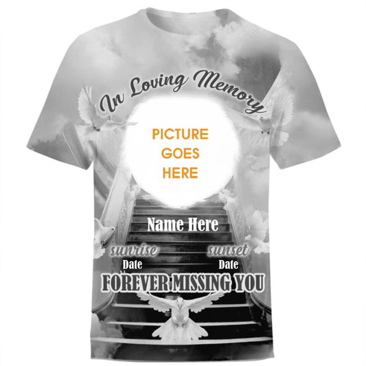 Personalized Memorial T-shirt IN Loving Memory FOrever Missing You Custom Memorial Gift M723