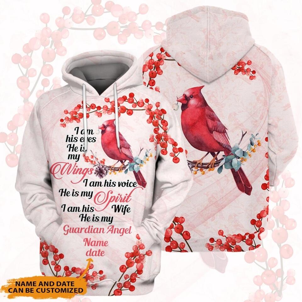 Personalized Memorial Hoodie I Am His eyes He Is MY Wings Custom Memorial Gift M724