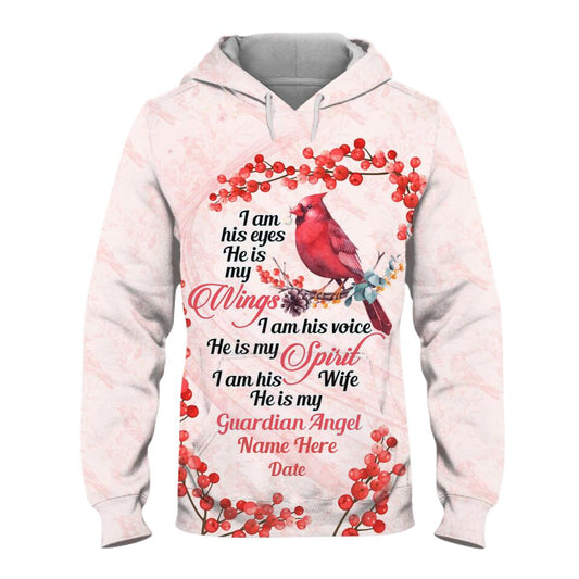 Personalized Memorial Hoodie I Am His eyes He Is MY Wings Custom Memorial Gift M724