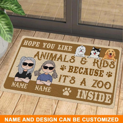Personalized Dog Doormat Hope You Like Animals And Kids Custom Dog Gift D35