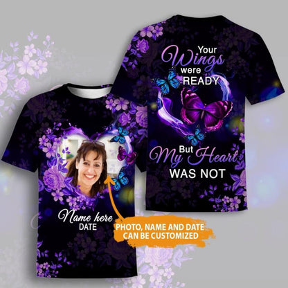 Personalized Memorial T-shirt Your Wings Were Ready Custom Memorial Gift M729