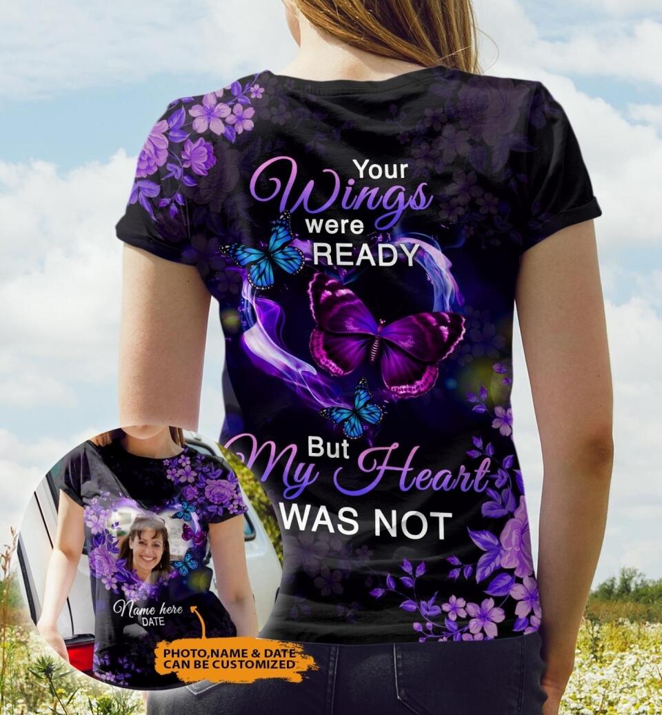 Personalized Memorial T-shirt Your Wings Were Ready Custom Memorial Gift M729