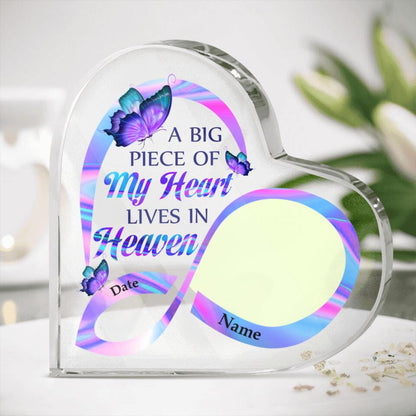 Personalized Memorial Heart Crystal Keepsake IA Big Piece Of My Heart Custom Memorial Gift M734