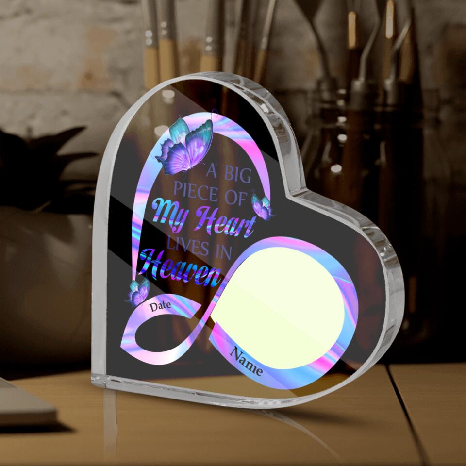 Personalized Memorial Heart Crystal Keepsake IA Big Piece Of My Heart Custom Memorial Gift M734