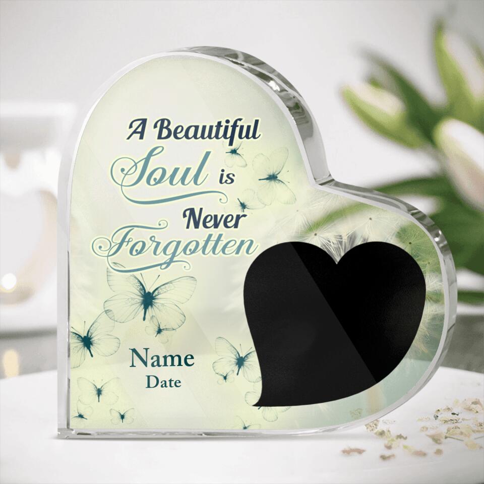 Personalized Memorial Heart Crystal Keepsake A Beautiful Soul Custom Memorial Gift M736