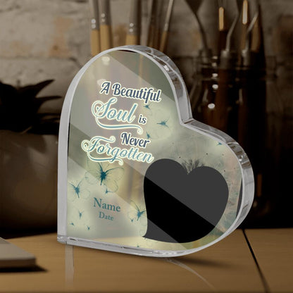 Personalized Memorial Heart Crystal Keepsake A Beautiful Soul Custom Memorial Gift M736