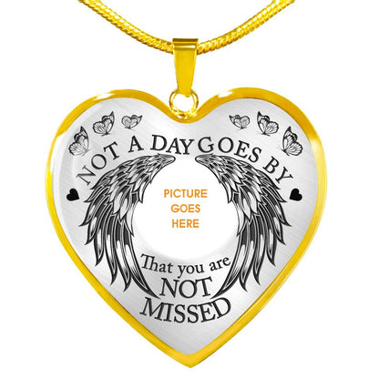 Personalized Memorial Heart Necklace Not A Day Goes By Custom Memorial Gift M737