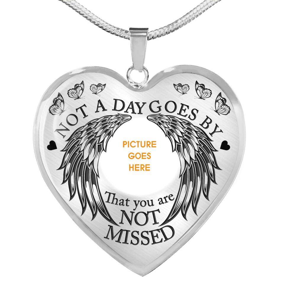 Personalized Memorial Heart Necklace Not A Day Goes By Custom Memorial Gift M737