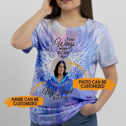 Personalized Memorial T-shirt Your Wings Were Ready Custom Memorial Gift M738