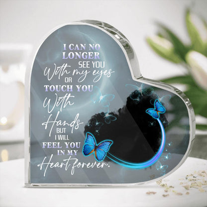 Personalized Memorial Heart Crystal Keepsake I Can No Longer See You Custom Memorial Gift M747