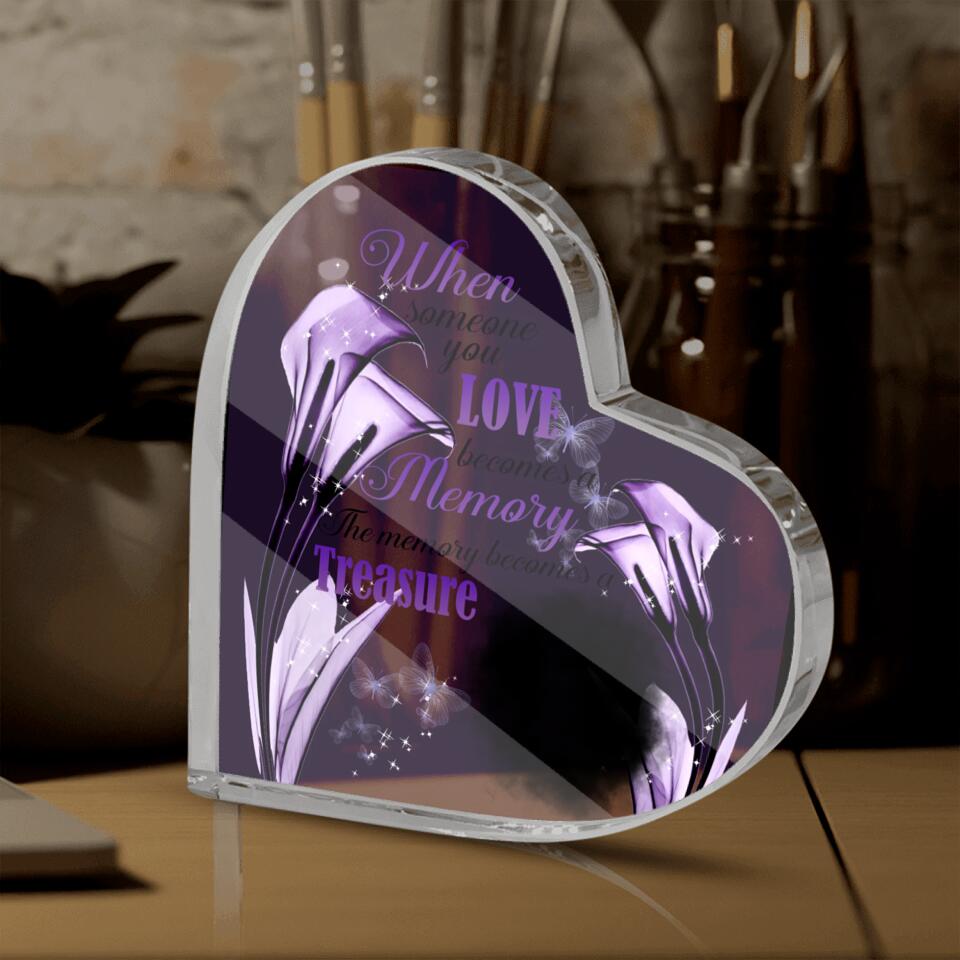 Personalized Memorial Heart Crystal Keepsake Memory Becomes Treasure Custom Memorial Gift M751