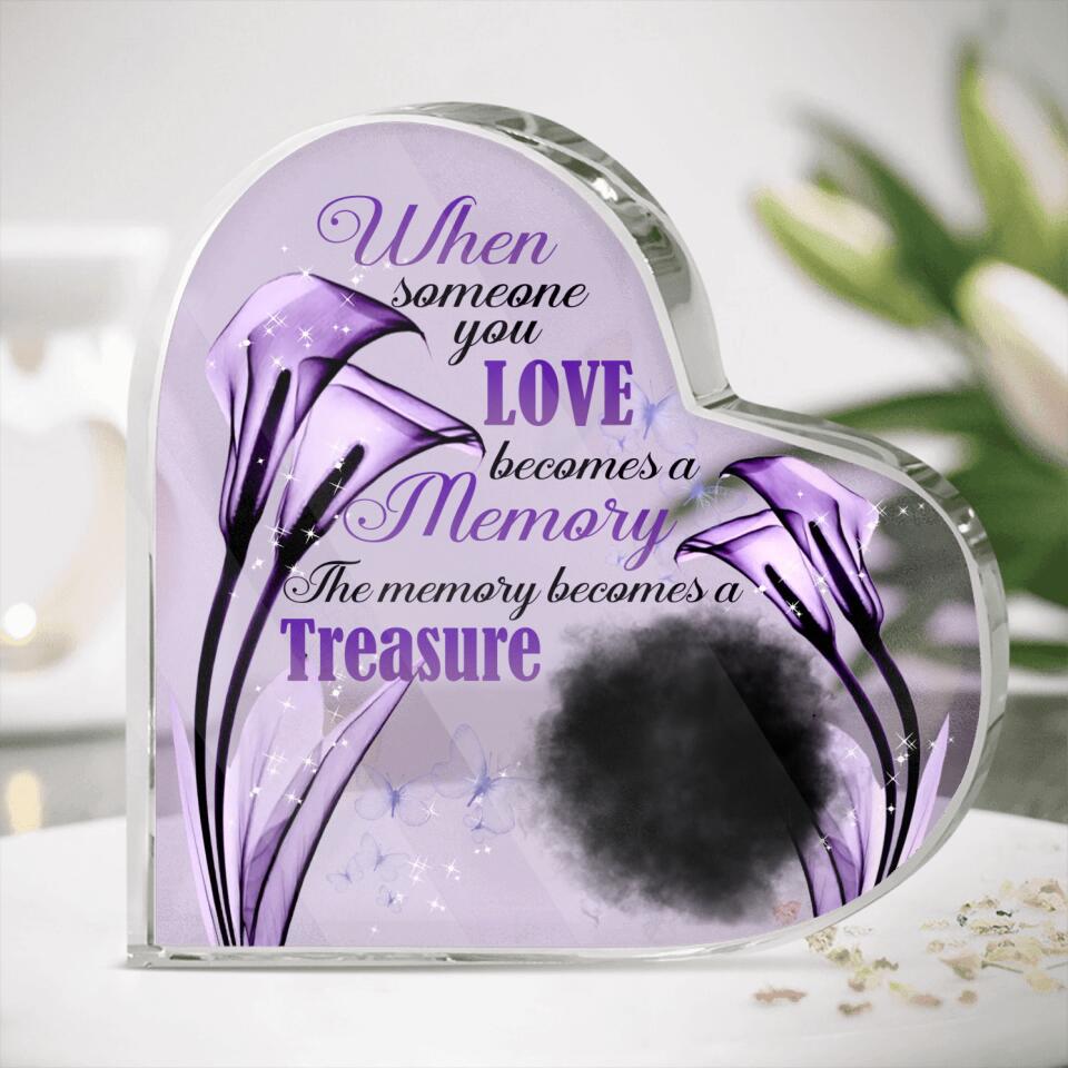 Personalized Memorial Heart Crystal Keepsake Memory Becomes Treasure Custom Memorial Gift M751