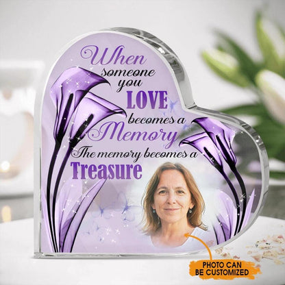 Personalized Memorial Heart Crystal Keepsake Memory Becomes Treasure Custom Memorial Gift M751