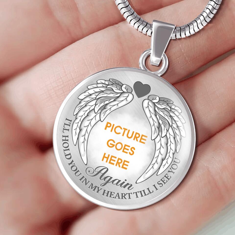 Personalized Memorial Round Necklace Till I See You Again Custom Memorial Gift M755