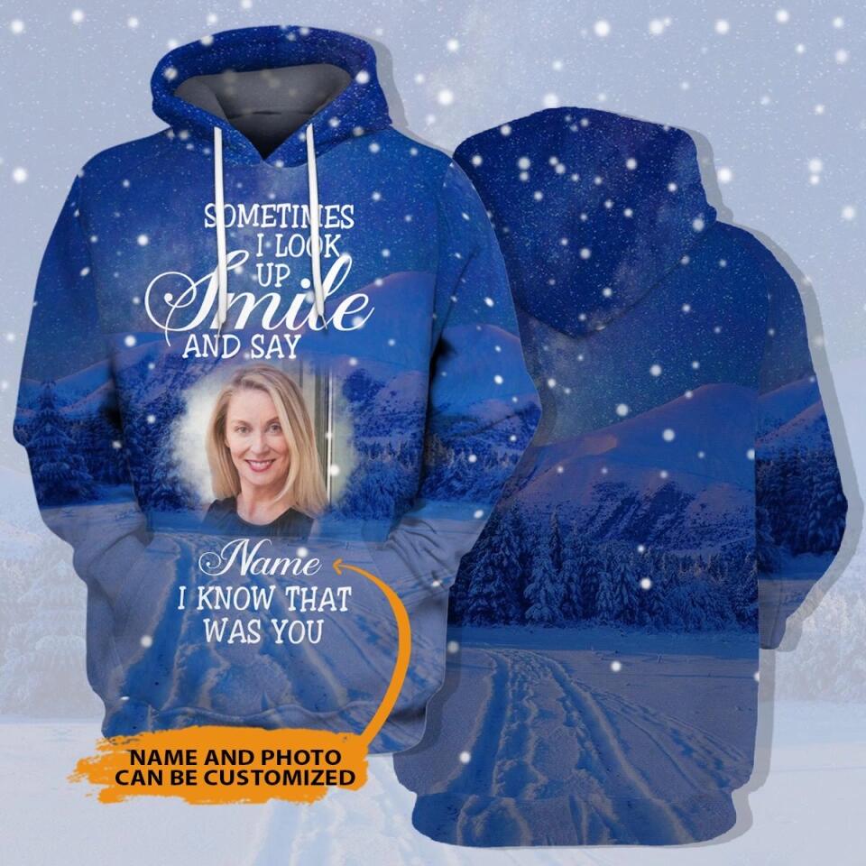 Personalized Memorial Hoodie Sometimes I Look Up Smile Custom Memorial Gift M756