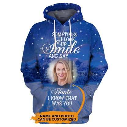 Personalized Memorial Hoodie Sometimes I Look Up Smile Custom Memorial Gift M756