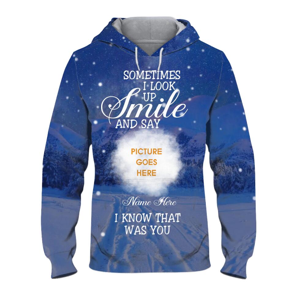 Personalized Memorial Hoodie Sometimes I Look Up Smile Custom Memorial Gift M756