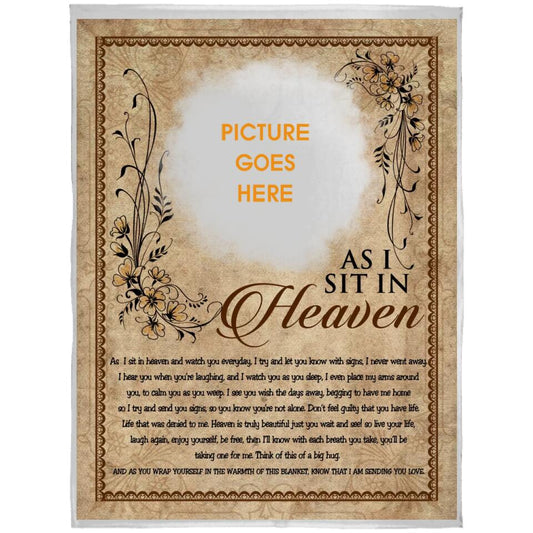 Personalized Memorial Blanke As I Sit In Heaven Custom Memorial Gift M759